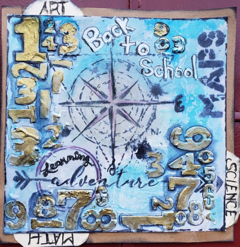 Back to school art journal page