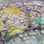 Sunrise abstract mail art postcard