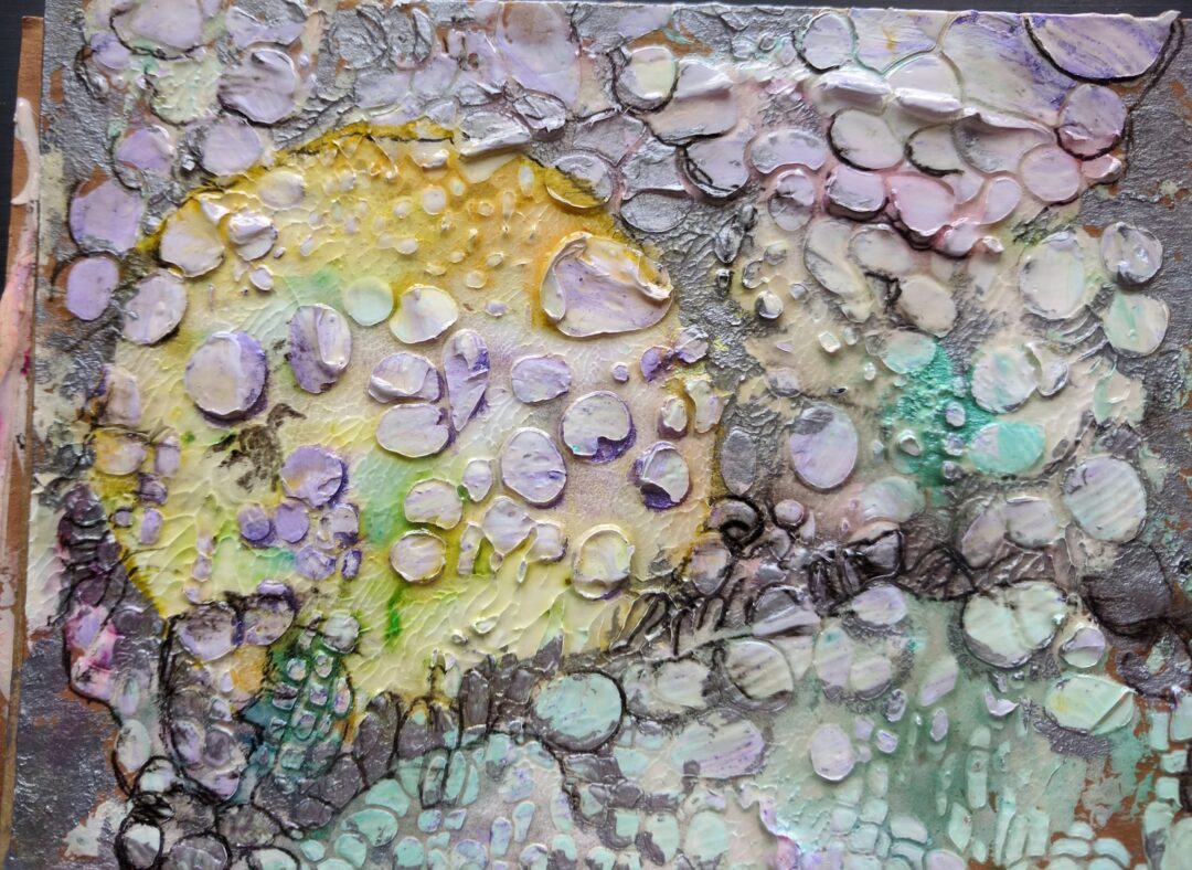 Sunrise abstract mail art postcard